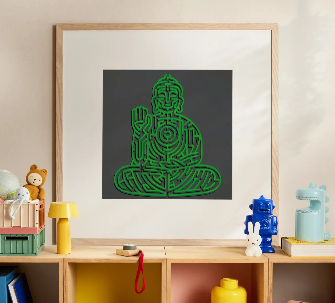 Zen Maze Meditation poster con telaio in plastica da Tobe Fonseca