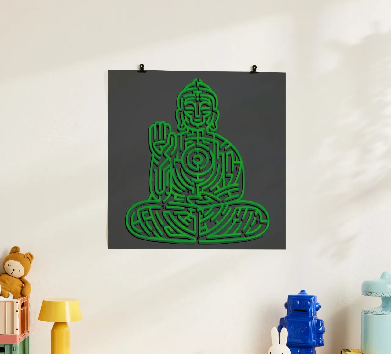 Zen Maze Meditation poster con telaio in plastica da Tobe Fonseca
