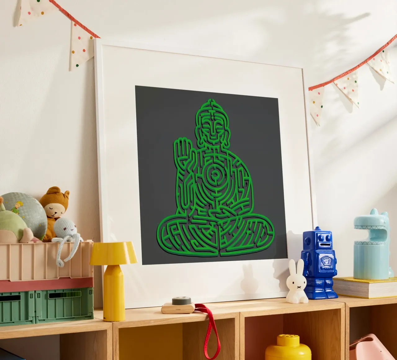 Zen Maze Meditation poster con telaio in plastica da Tobe Fonseca