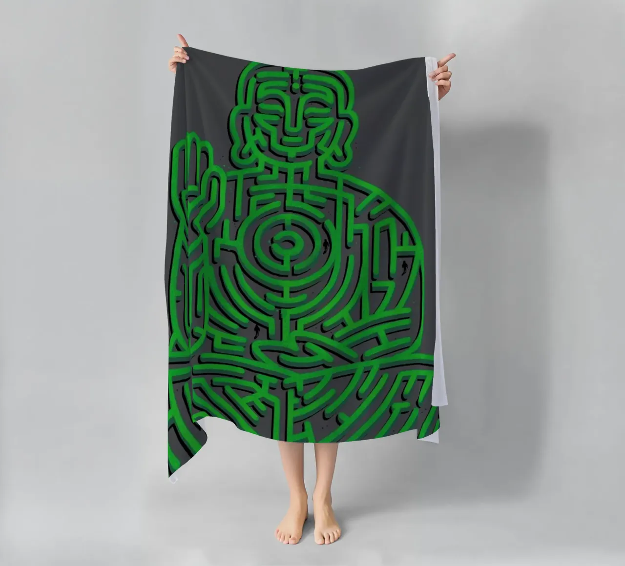 Zen Maze Meditation beach towel by Tobe Fonseca