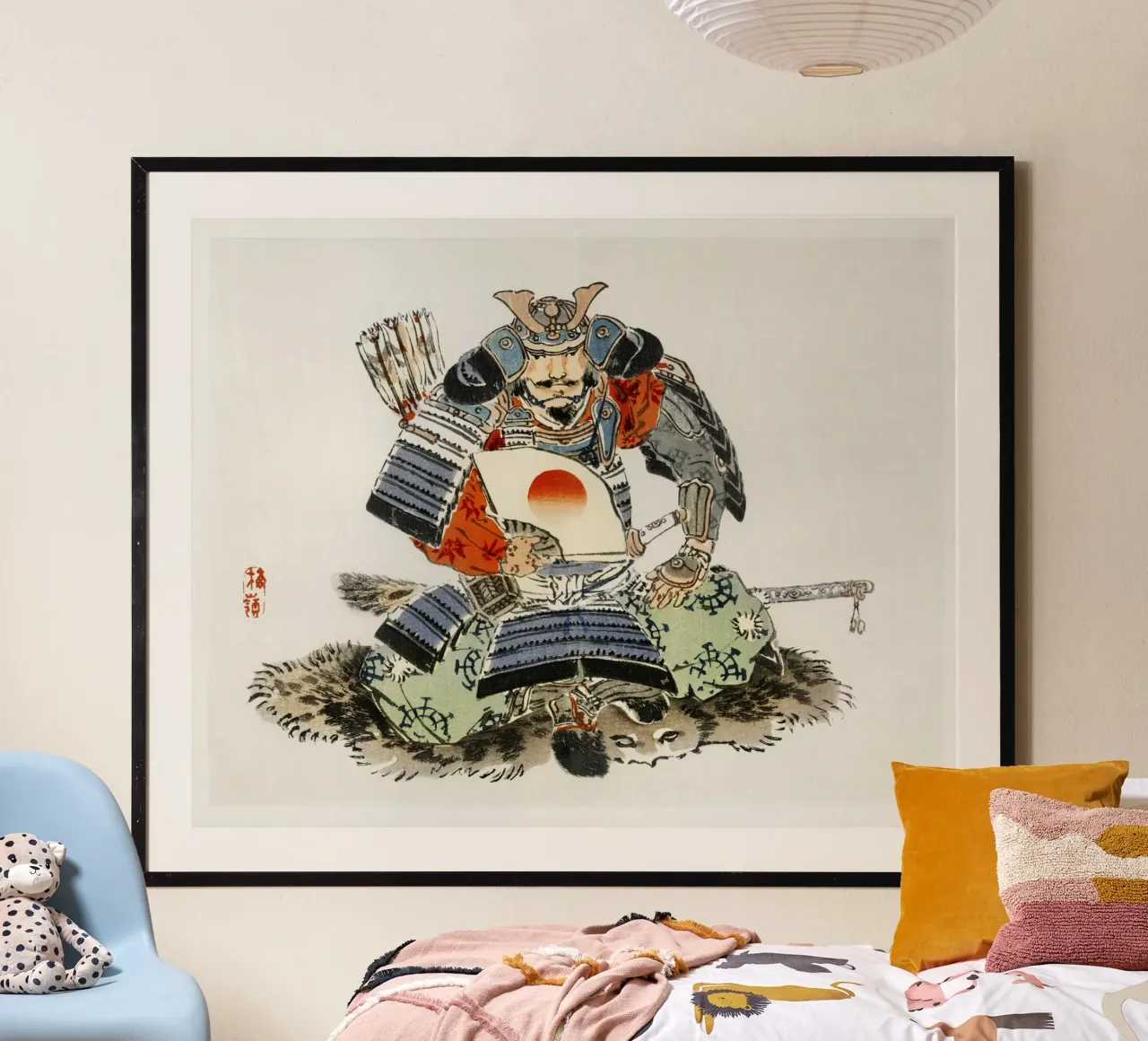 samurai vintage poster con telaio in plastica da vintageshop