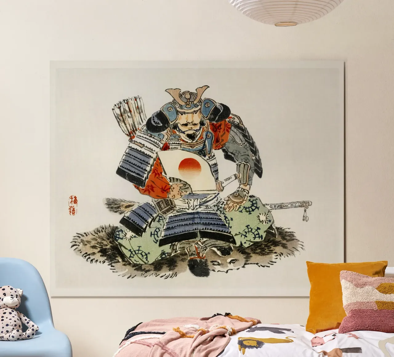 samurai vintage poster con telaio in plastica da vintageshop