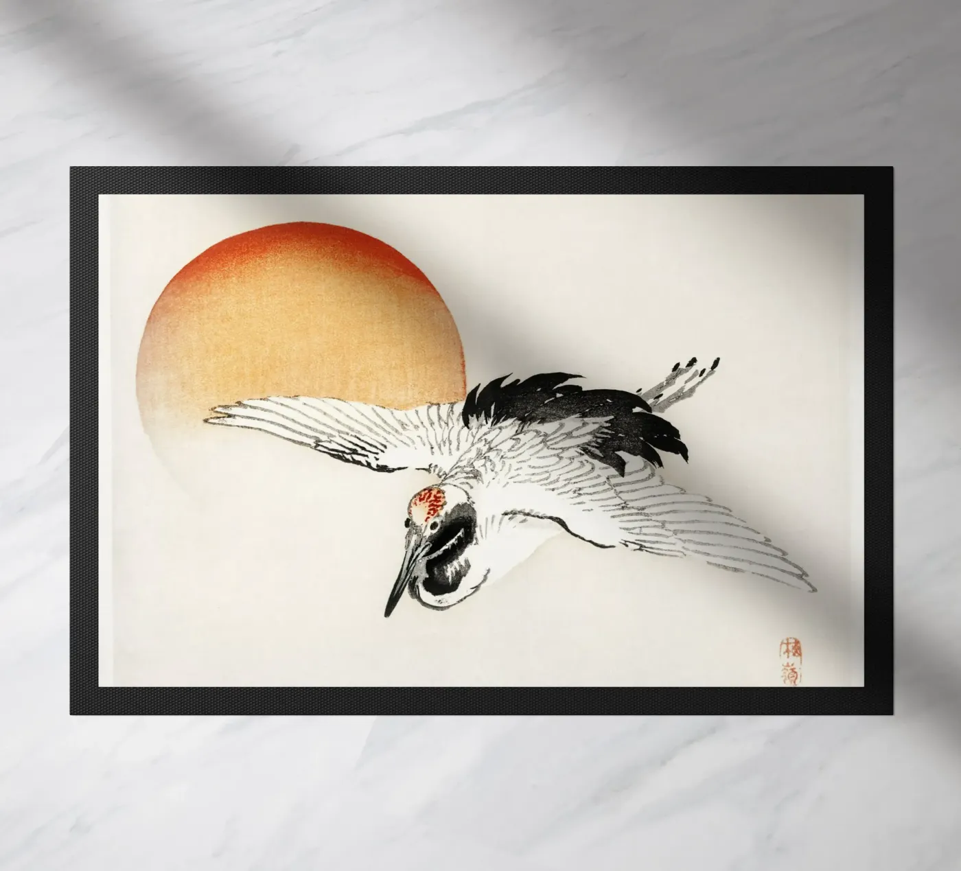 Flying crane Fußmatte von vintageshop