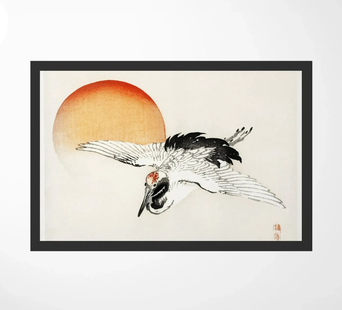 Flying crane Fußmatte von vintageshop