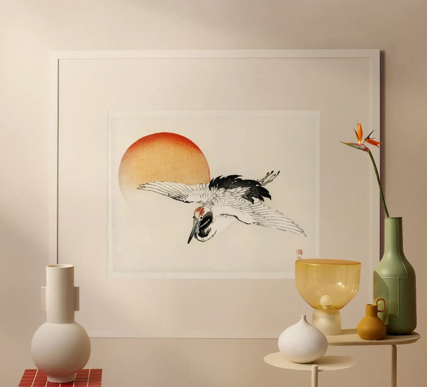 Flying crane poster van vintageshop