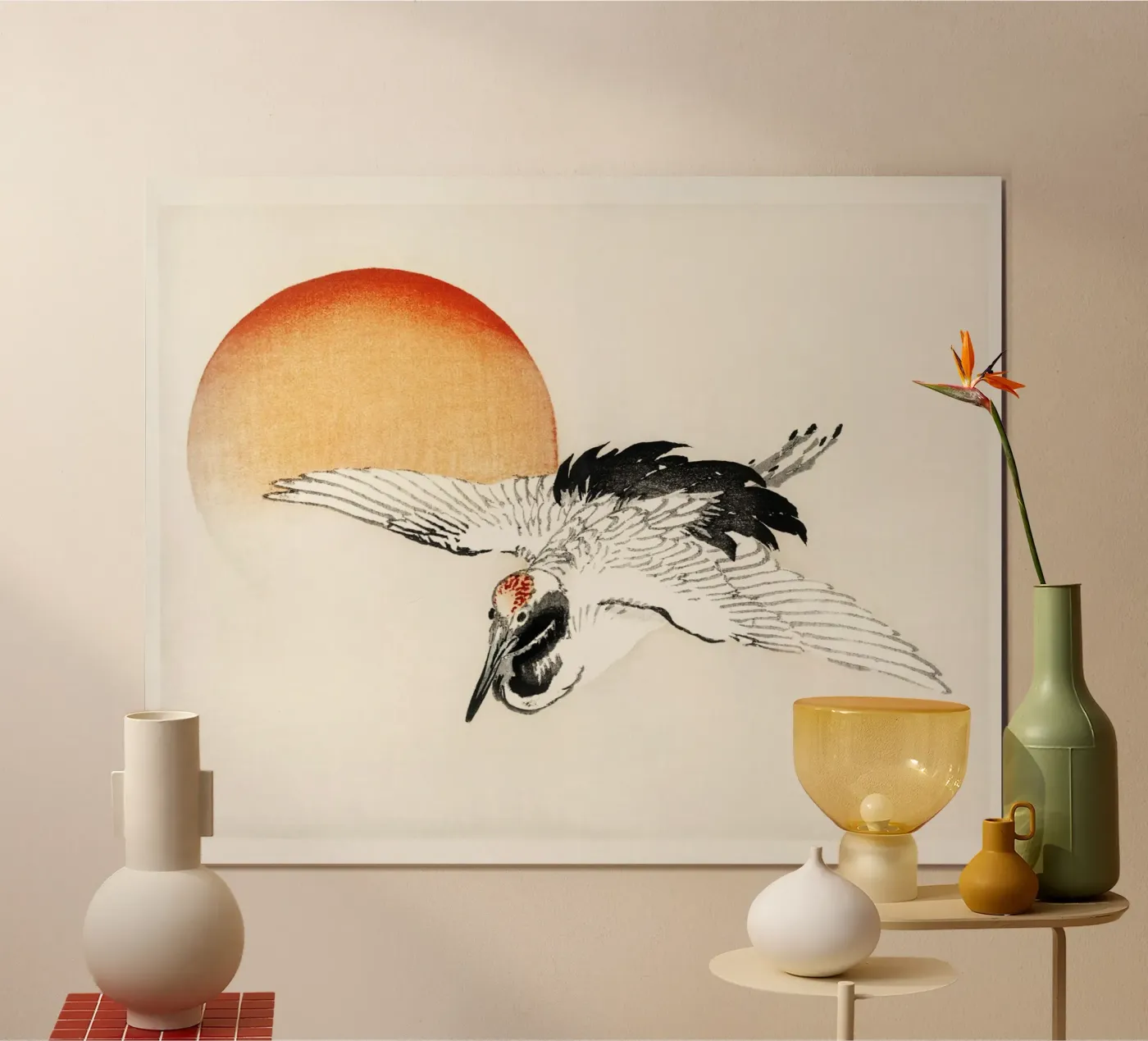 Flying crane poster van vintageshop