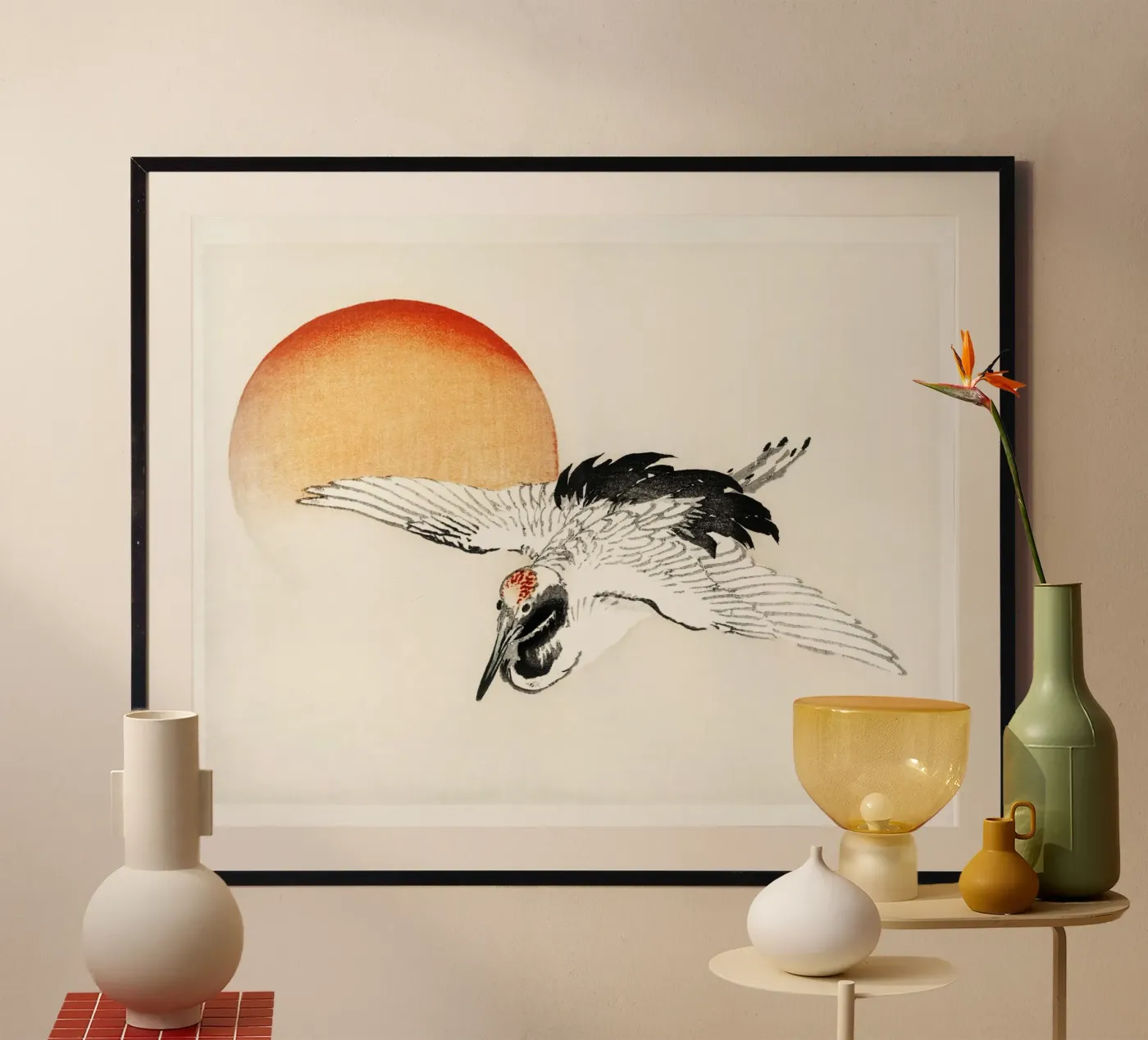 Flying crane poster van vintageshop