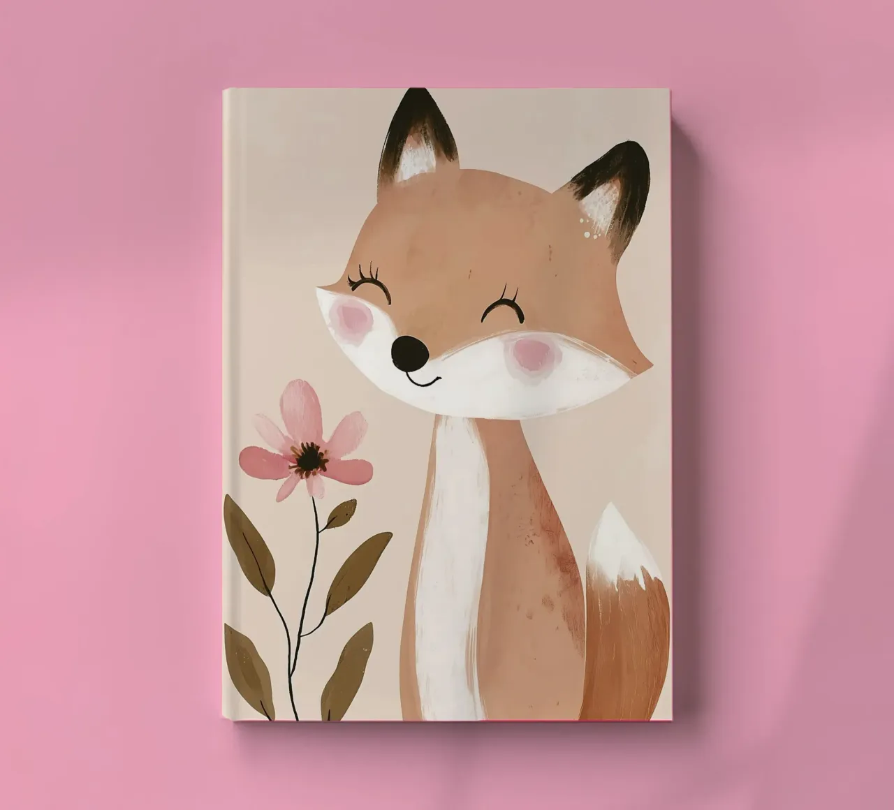 Cute Fox Print, Nursery Wall Art, Playroom Print notebook by Little Lola