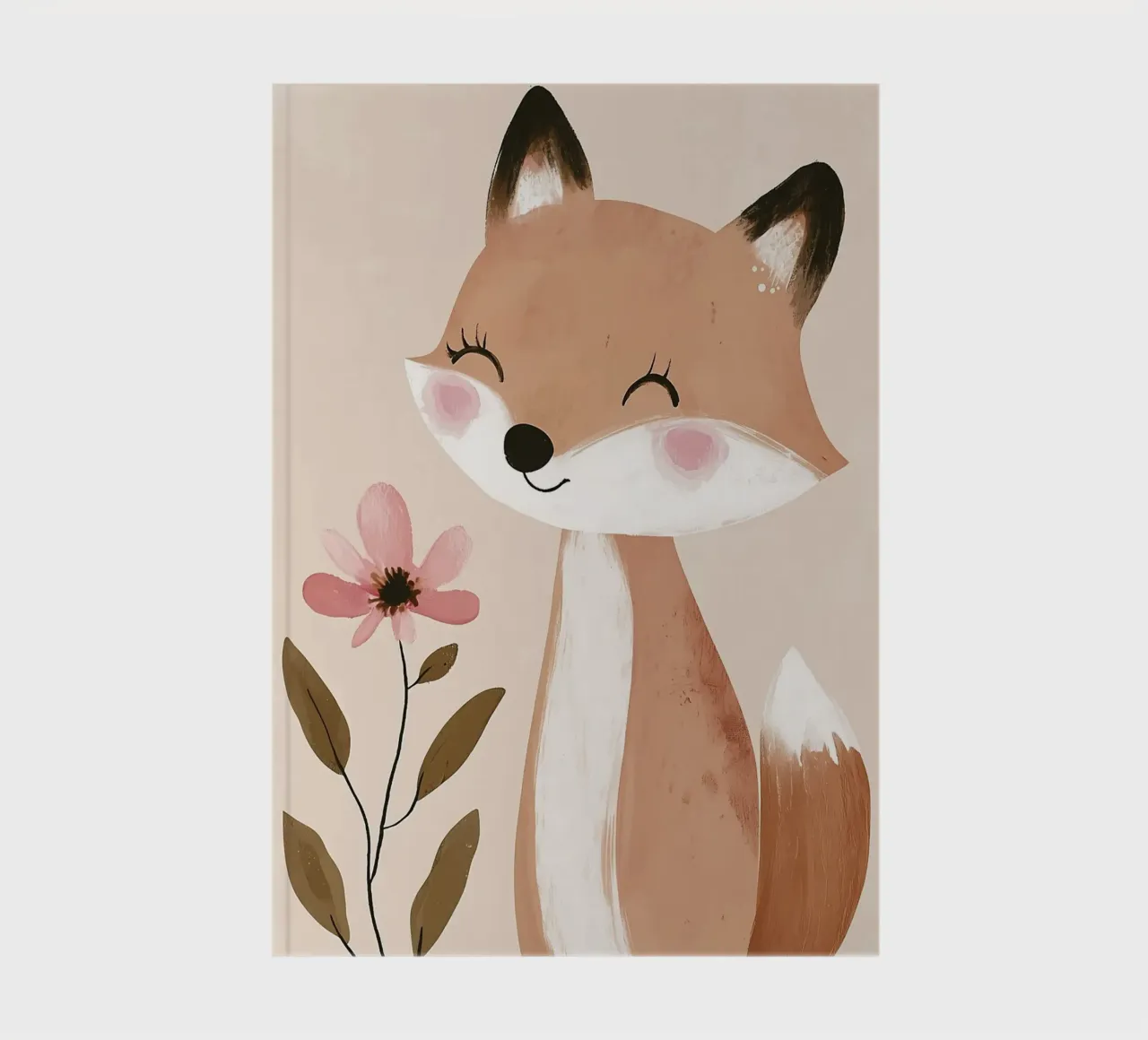 Cute Fox Print, Nursery Wall Art, Playroom Print notebook by Little Lola