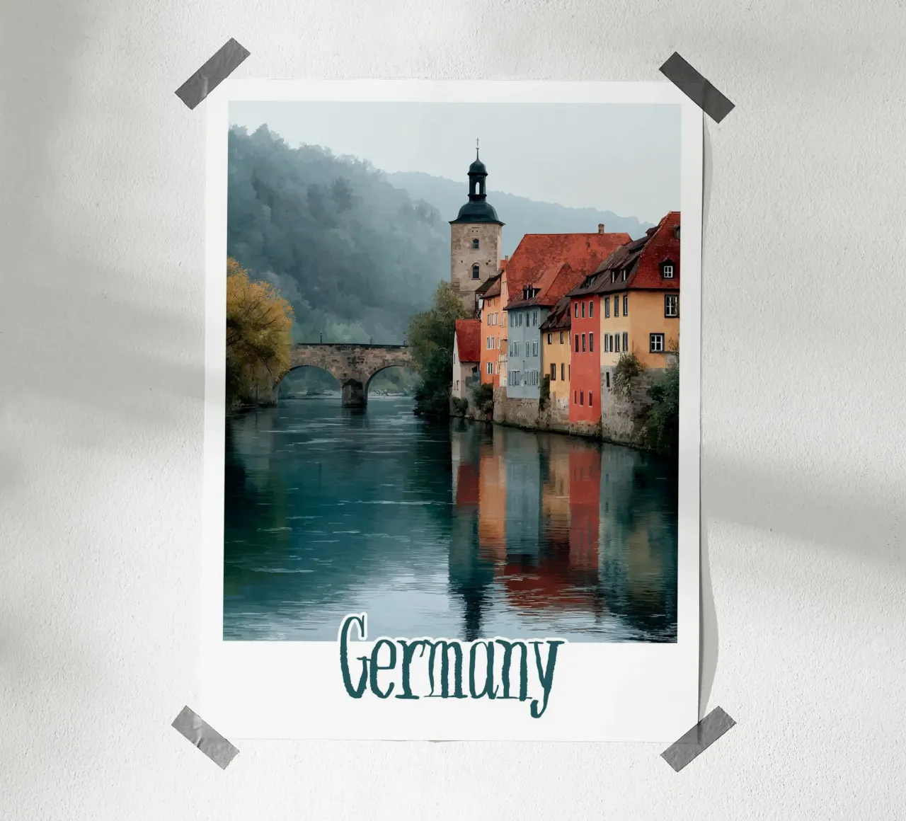 Poster Germania poster con telaio in legno da Frame the World