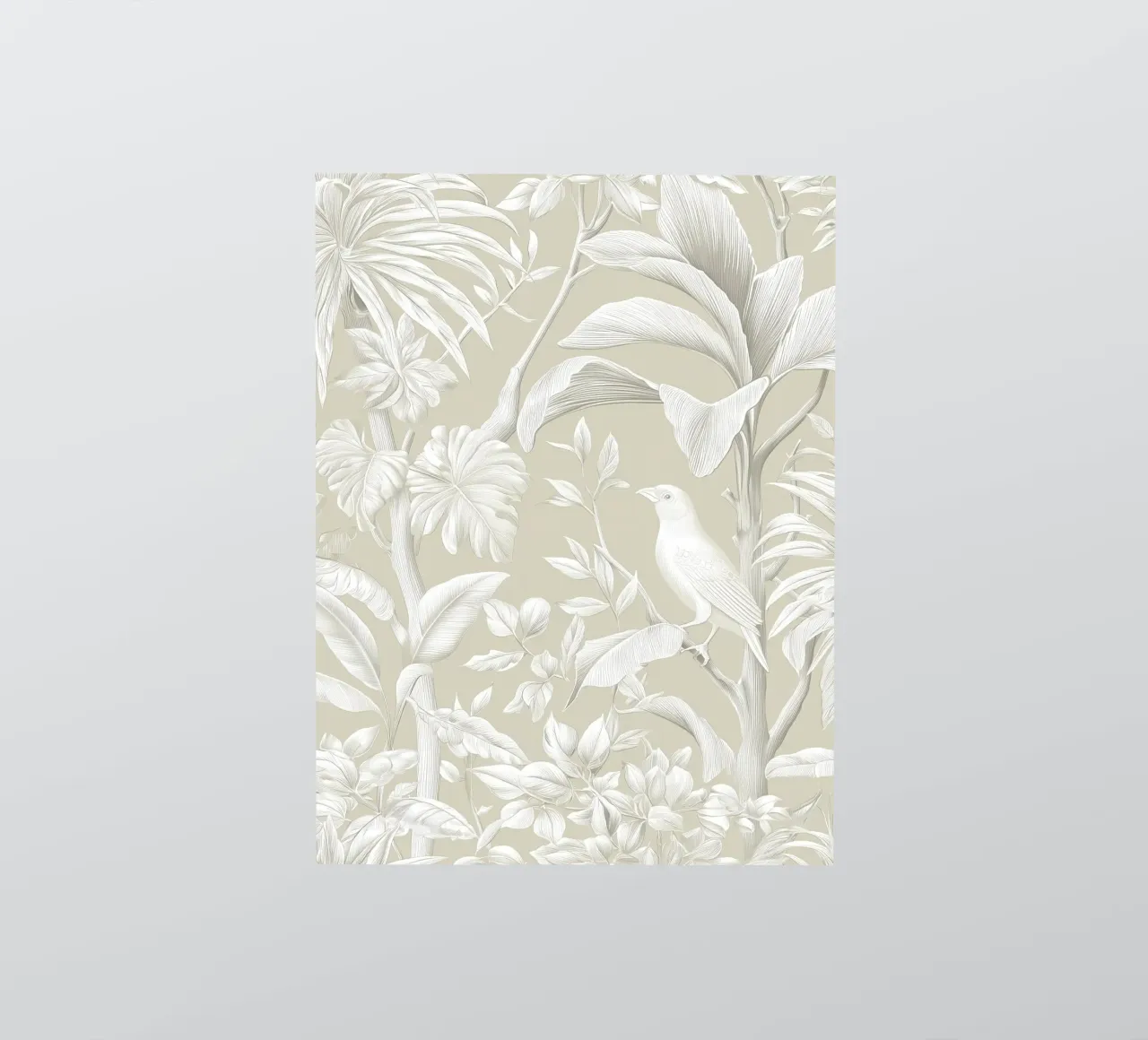 Beiger Boho Dschungel mit Vogel Sticker von Autofocus