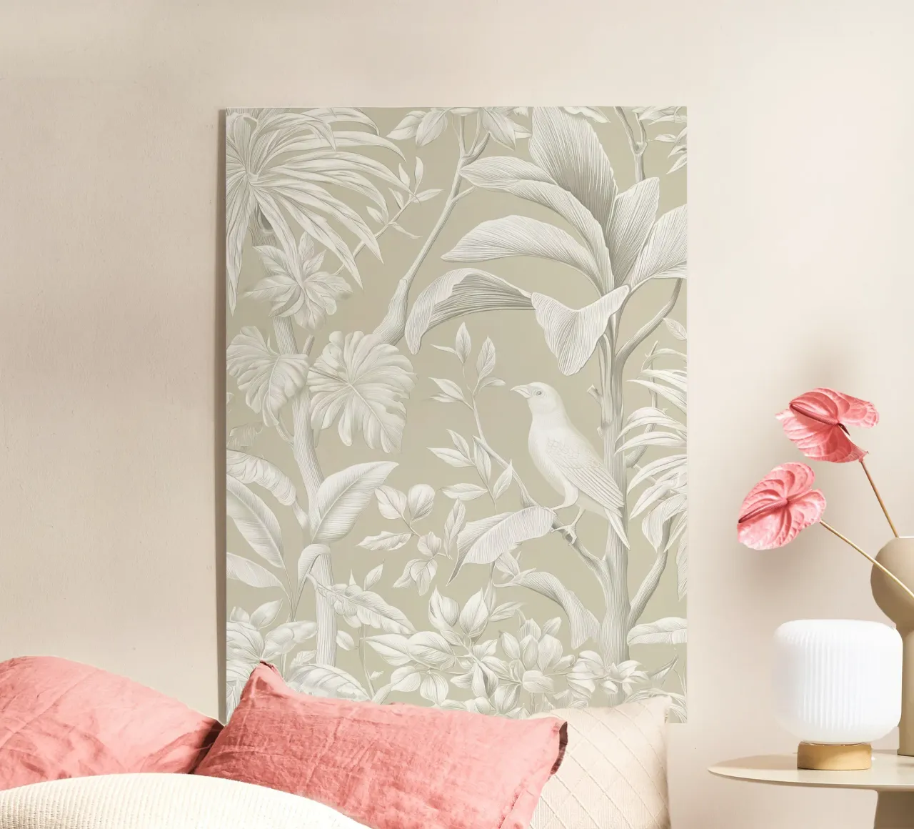 Giungla boho beige con uccello plexiglass da Autofocus