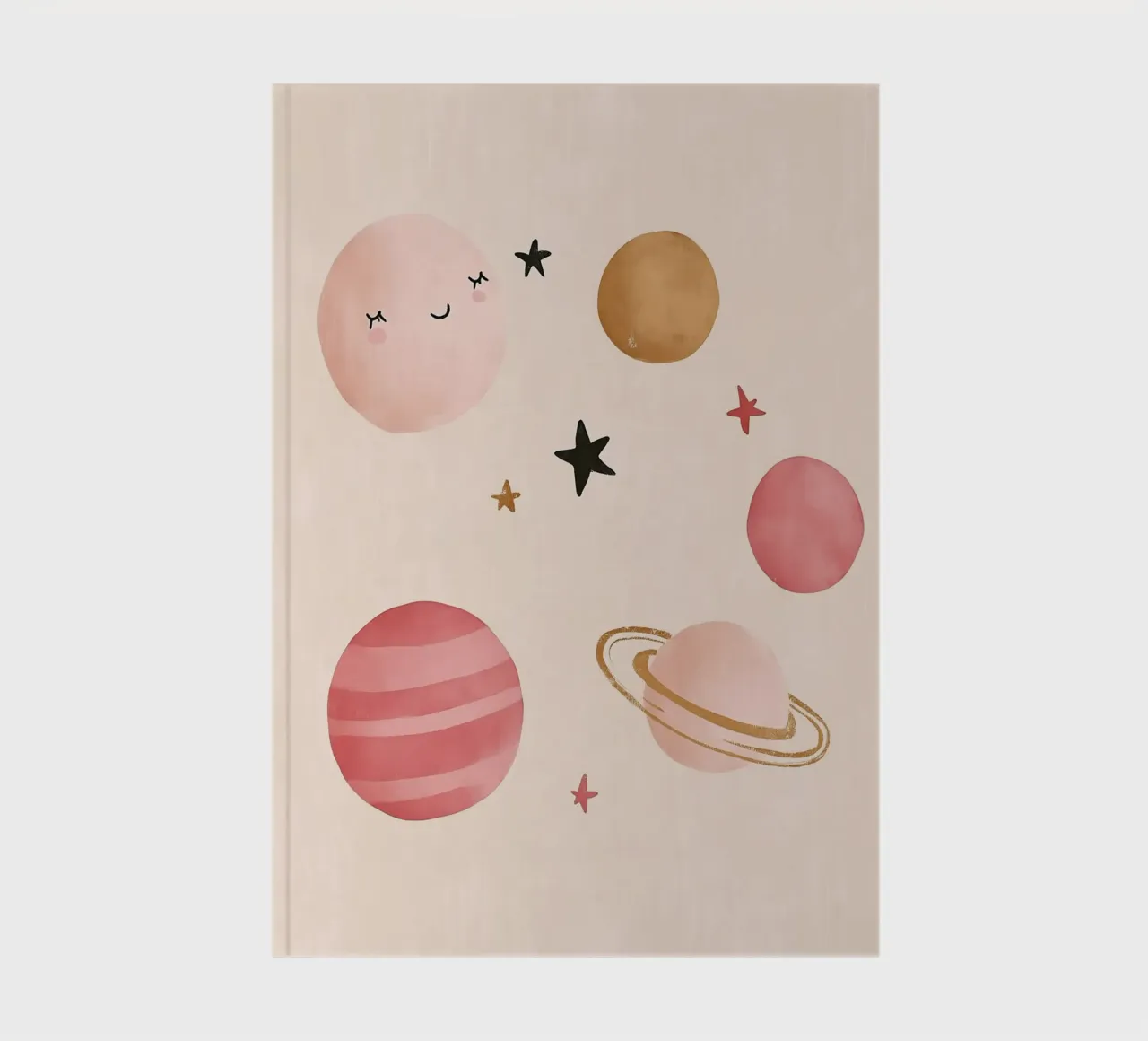 Celestial Print, Space, Nursery Wall Art, Playroom decor notebook by Little Lola