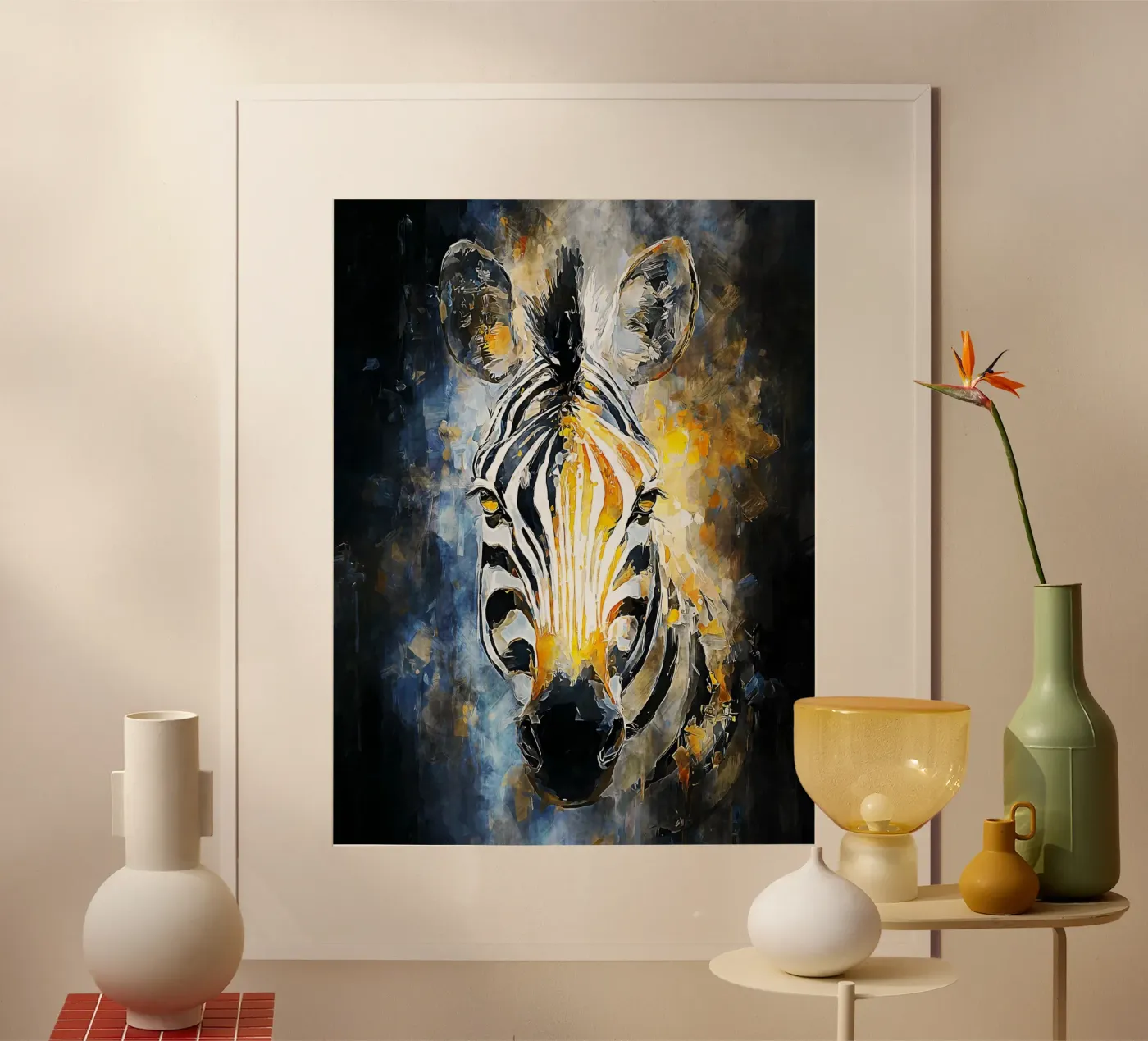 Zebra Modern Art poster by Mateo