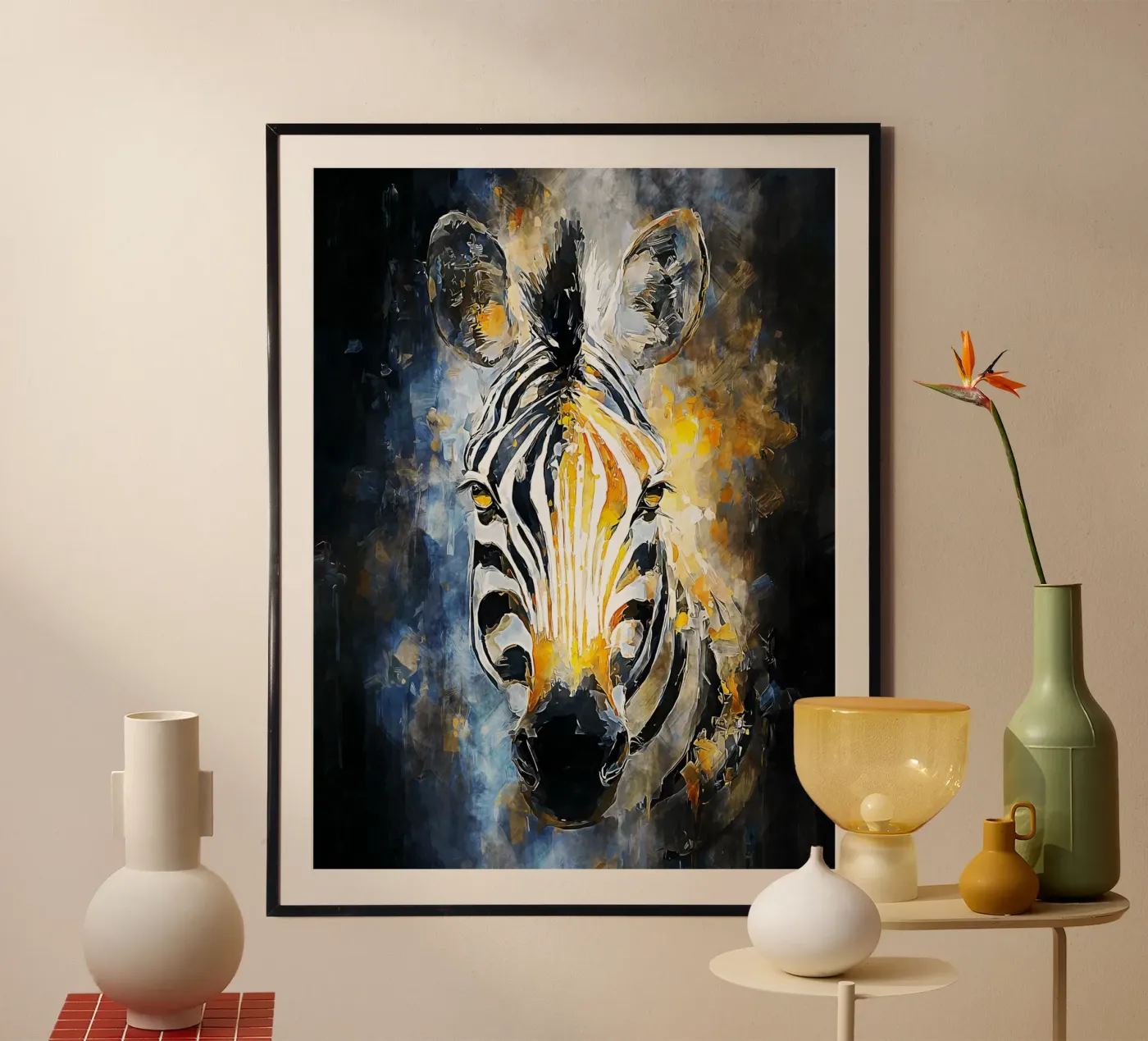 Zebra Modern Art poster by Mateo