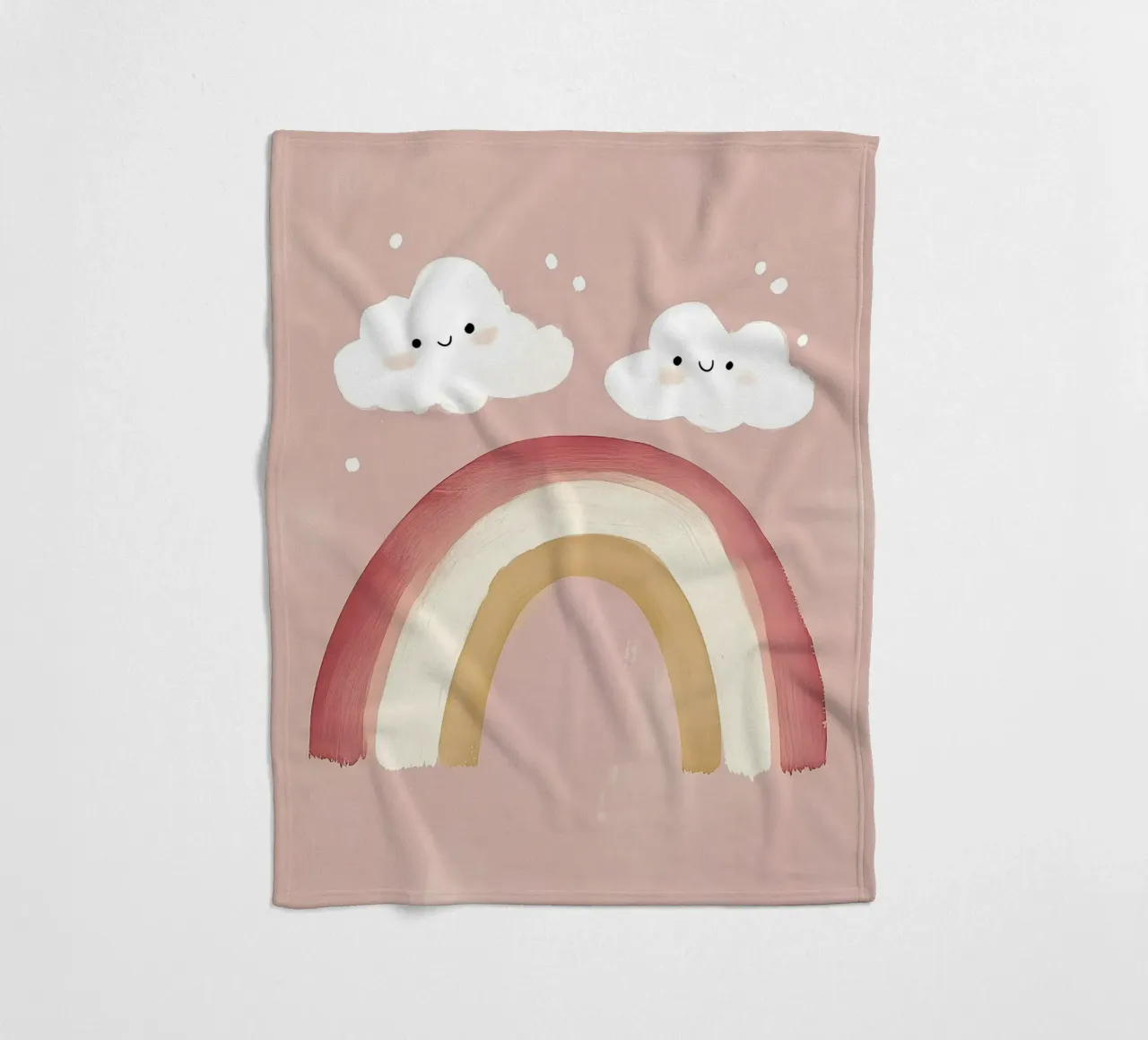 Cute Rainbow print, Nursery Wall Art, Playroom Print fleece blanket by Little Lola