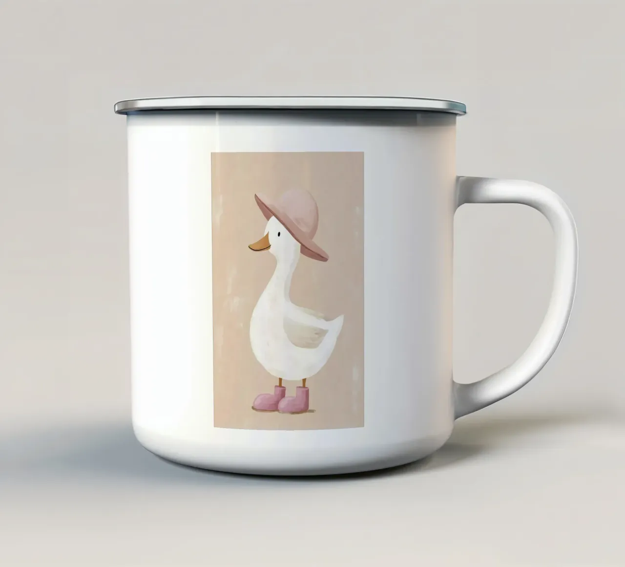 Cute Print for Kids Nursery, Playroom Art, Bird Print enamel mug by Little Lola