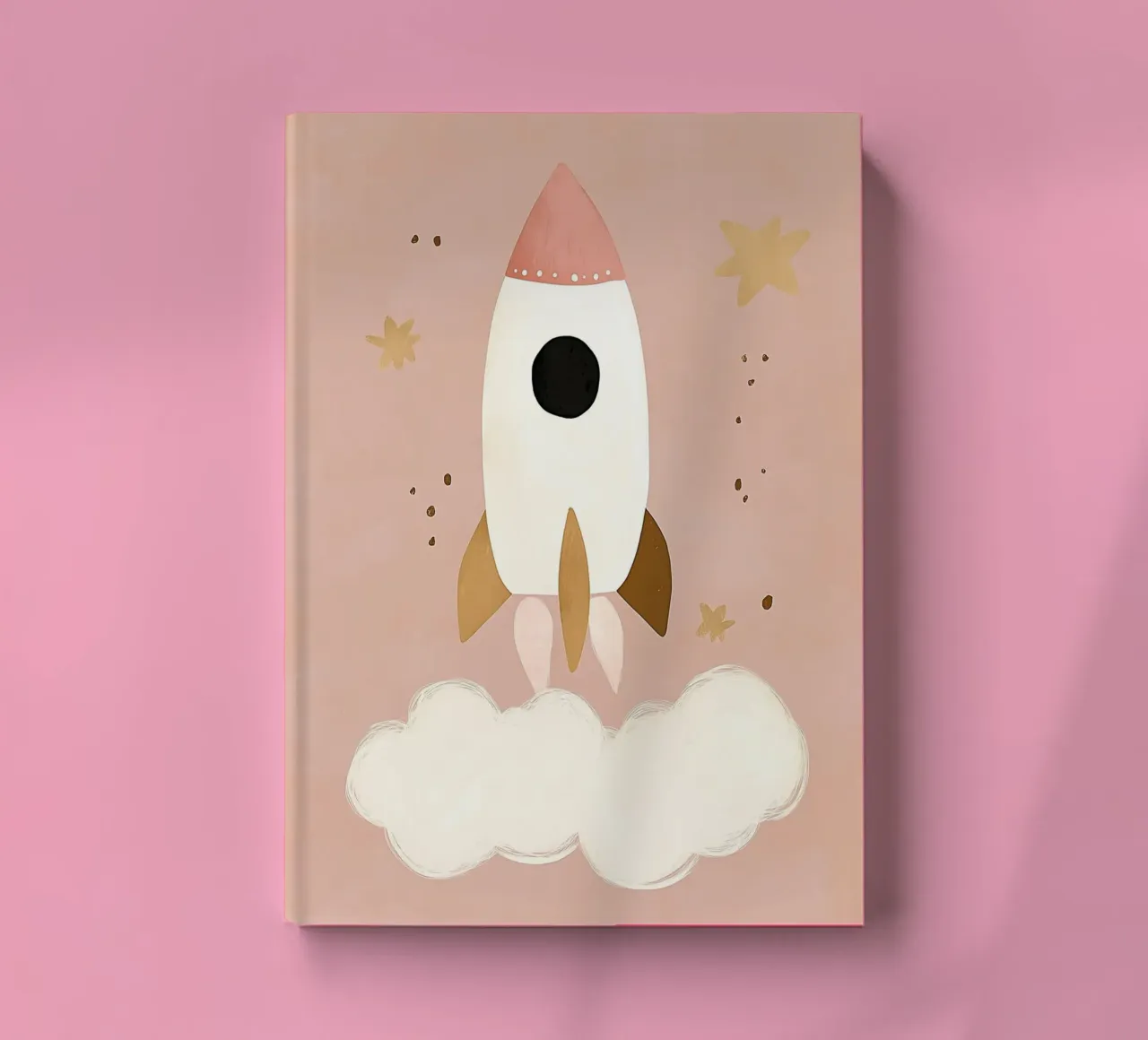 Spaceship, Space Rocket, Nursery Wall Art, Playroom Decor notebook by Little Lola