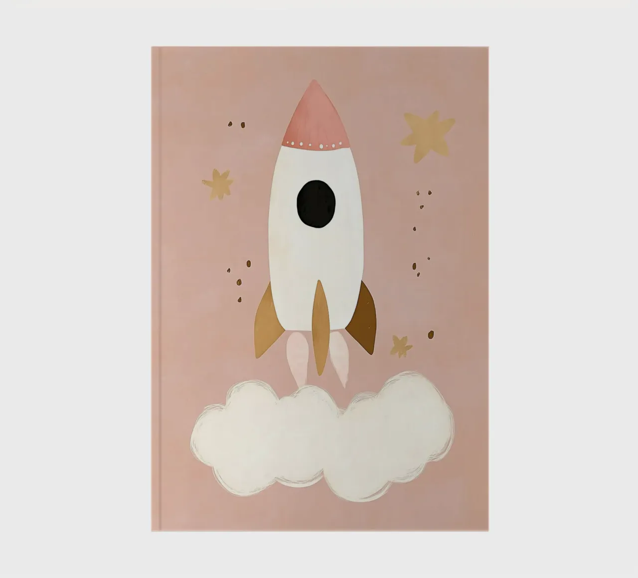 Spaceship, Space Rocket, Nursery Wall Art, Playroom Decor notebook by Little Lola