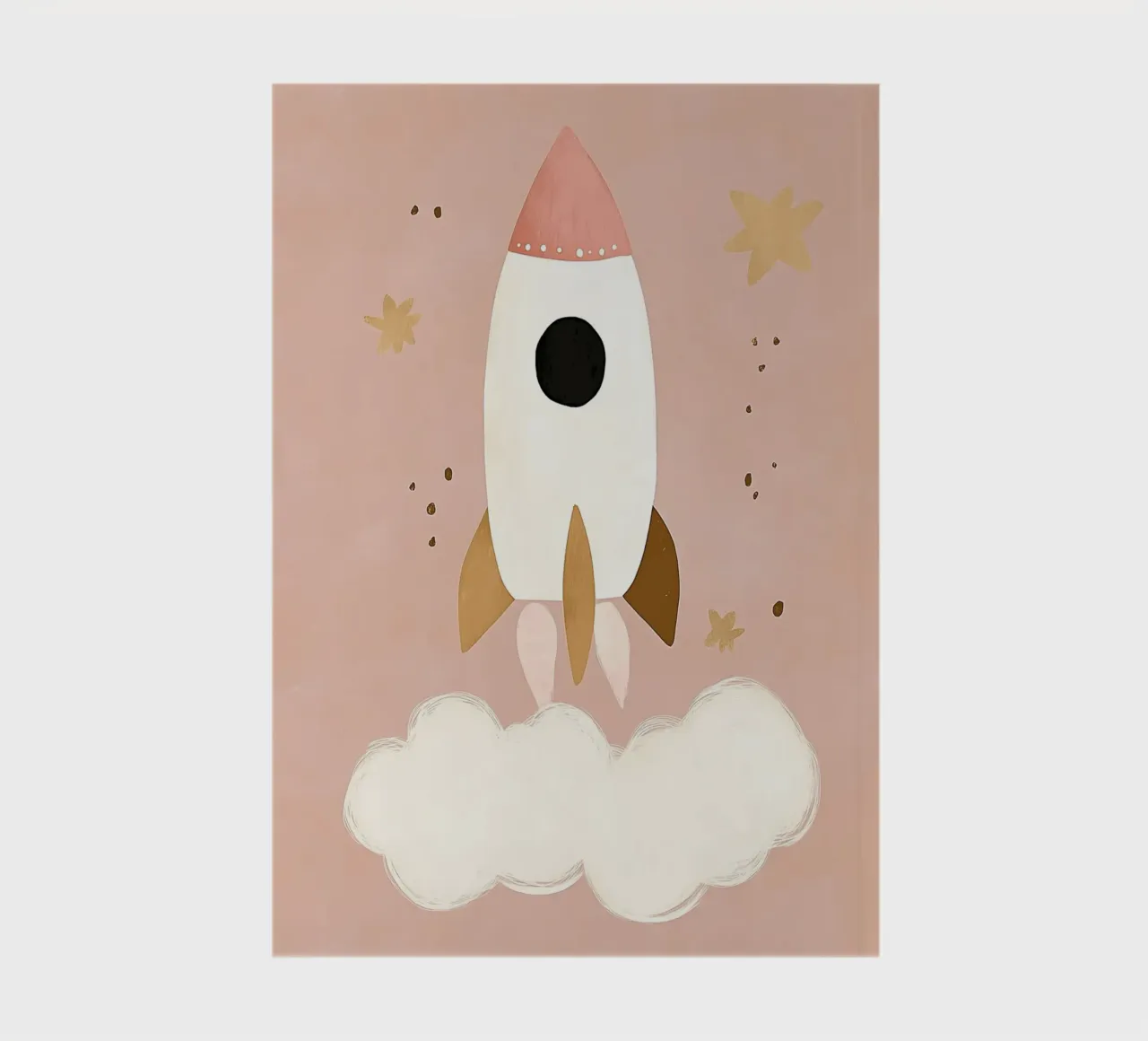 Spaceship, Space Rocket, Nursery Wall Art, Playroom Decor notebook by Little Lola