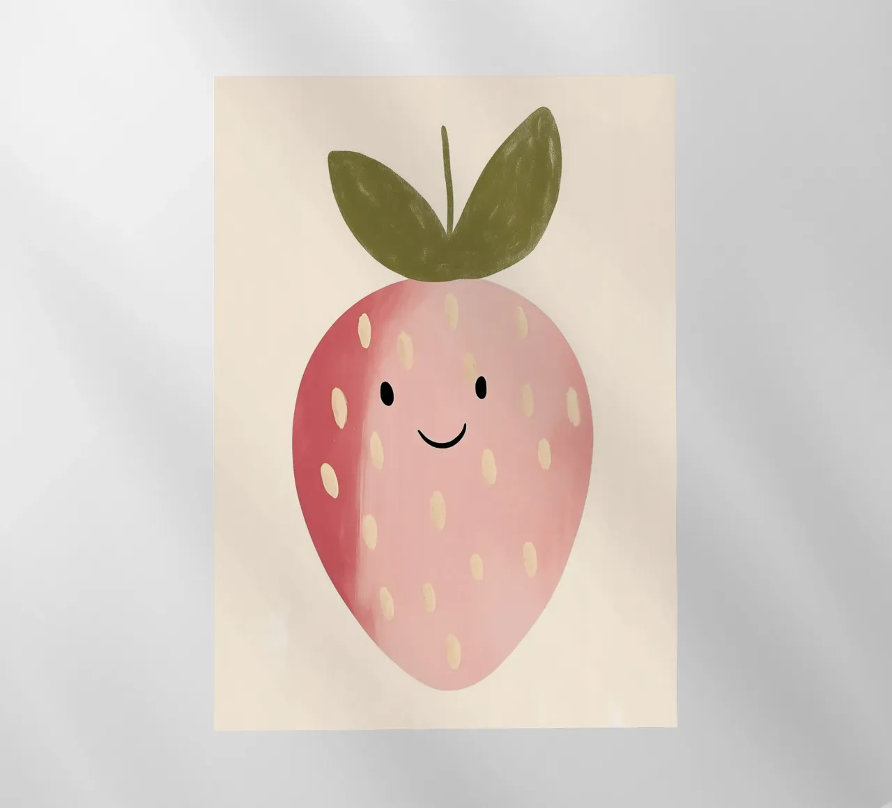 Stampa di fragole carine, arte da parete per la cameretta, stampa di frutta felice pellicola backlit da Little Lola
