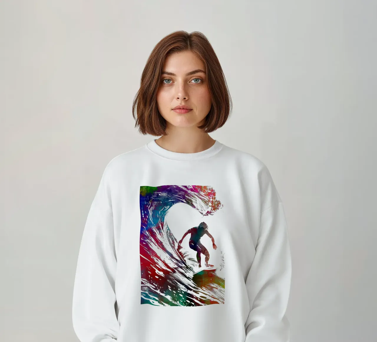 Surfer sport art bianco felpa da SPORT