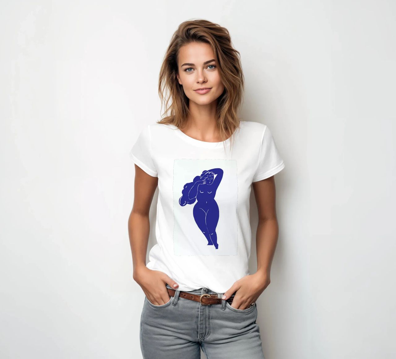 Tame the Mane Blue women's fitted t-shirt by Graphite