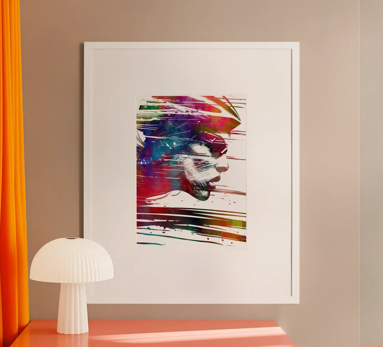 Biker sport art bianco poster da SPORT