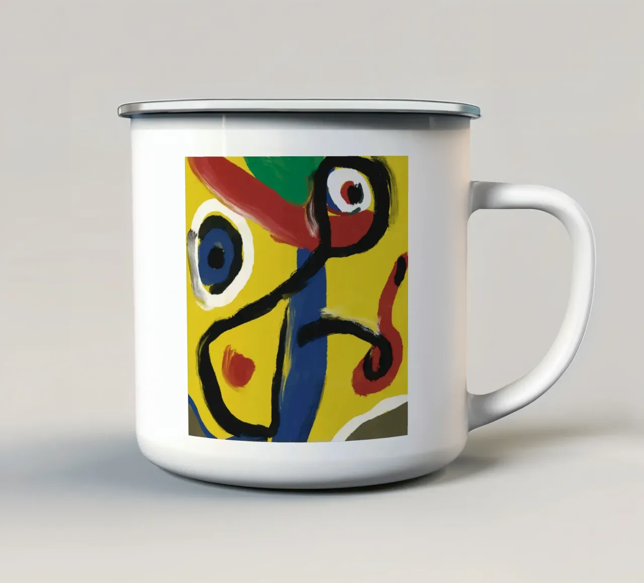 Pittura ad olio astratta gialla tazza in smalto da Little Dean