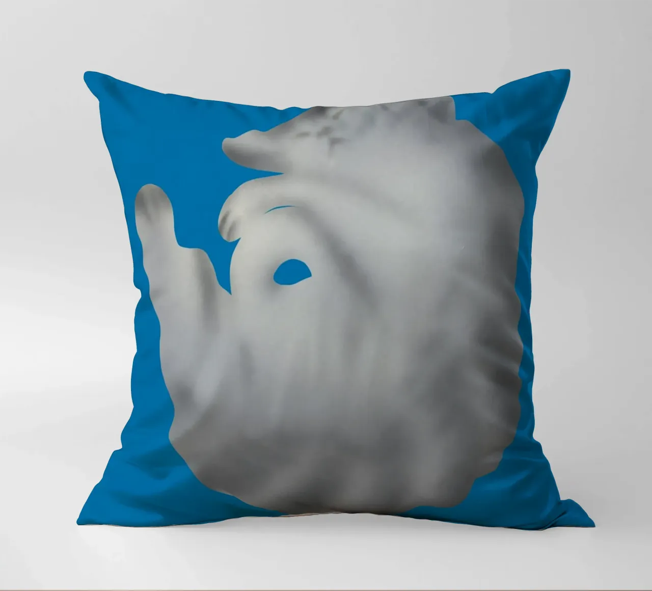 Ritratto di gatto in argento cuscino da Little Dean