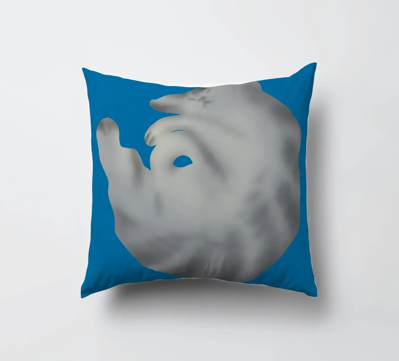 Ritratto di gatto in argento cuscino da Little Dean