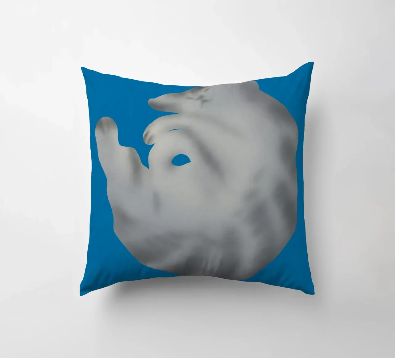 Ritratto di gatto in argento cuscino da Little Dean