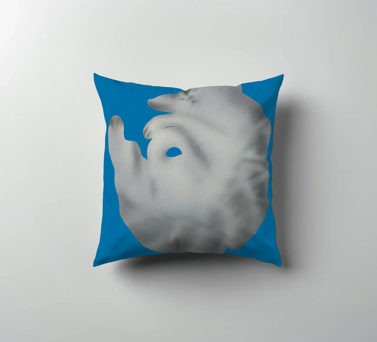 Ritratto di gatto in argento cuscino da Little Dean