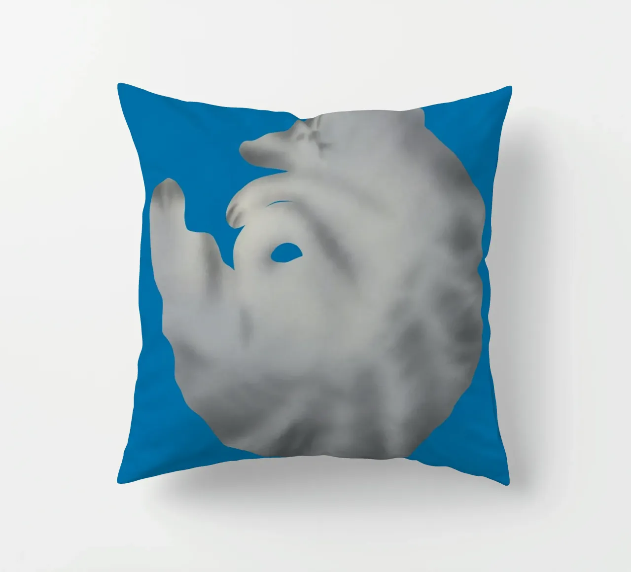 Ritratto di gatto in argento cuscino da Little Dean