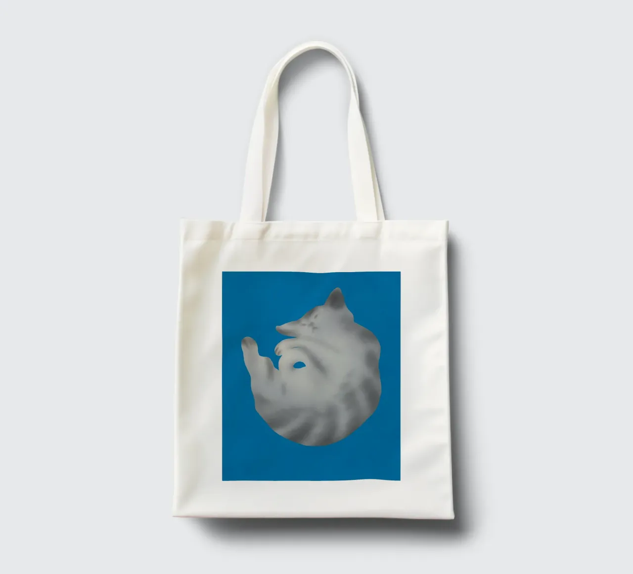 Ritratto di gatto in argento borsa in juta da Little Dean