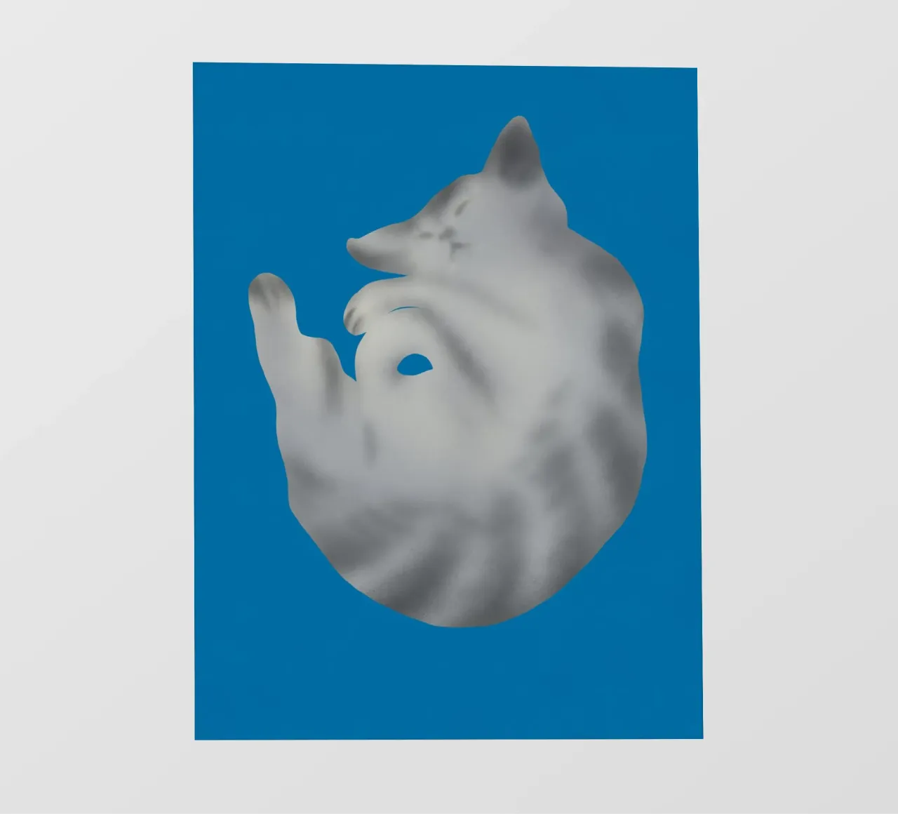 Ritratto di gatto in argento telo in pvc da Little Dean