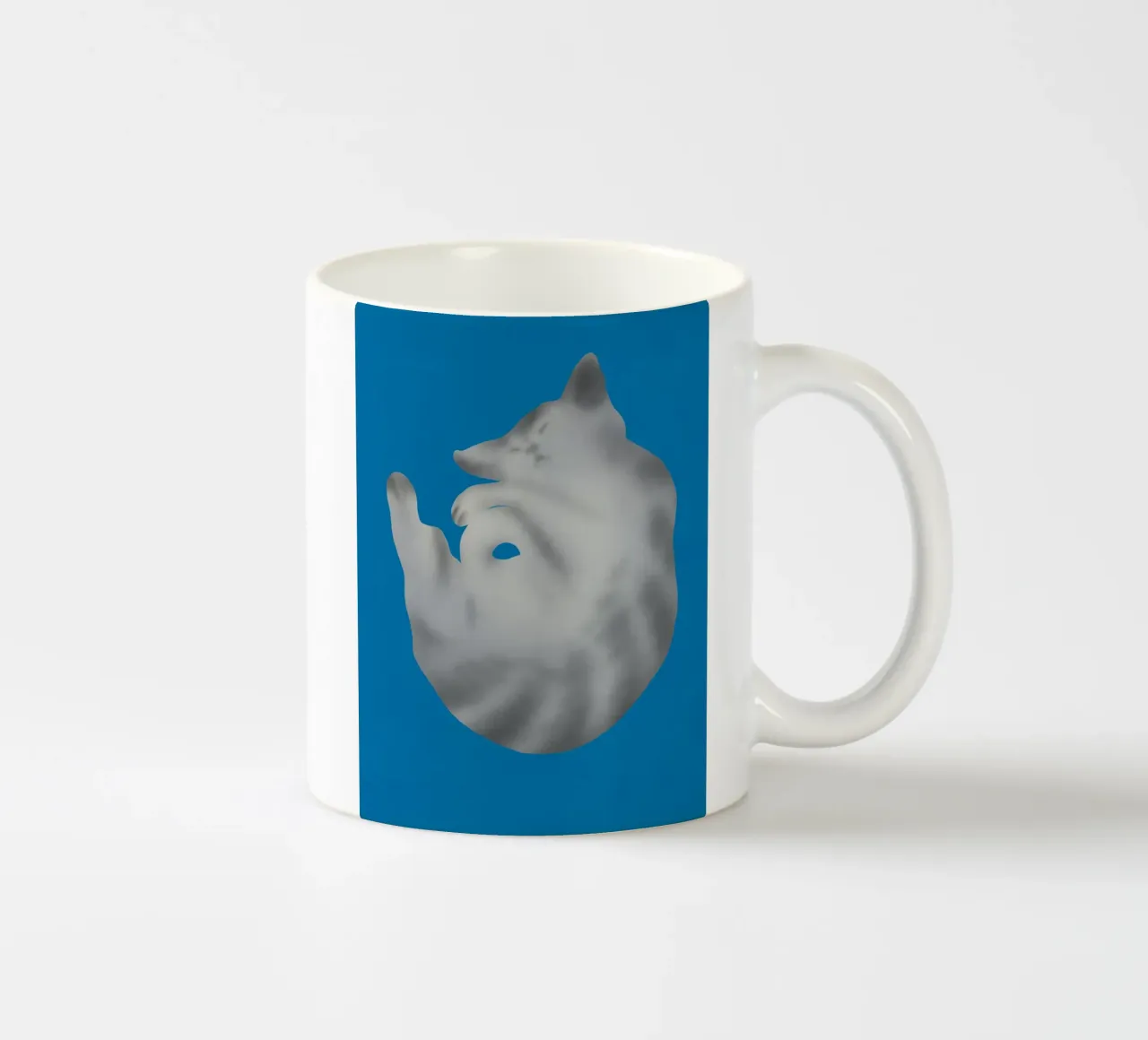 Ritratto di gatto in argento tazza in ceramica da Little Dean