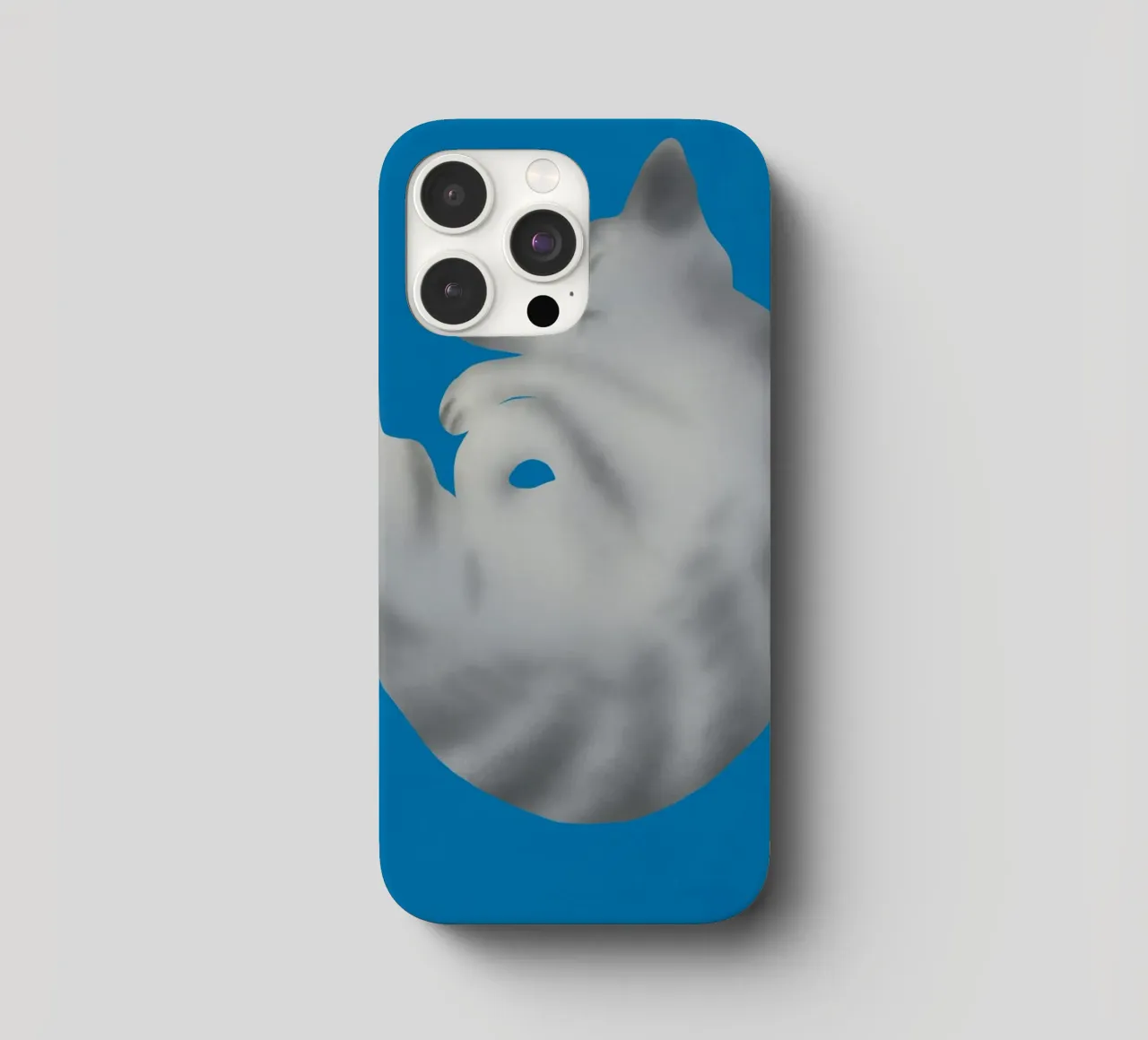 Ritratto di gatto in argento cover iphone da Little Dean