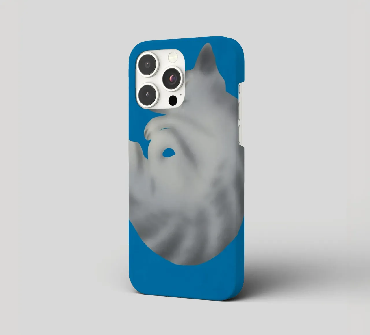 Ritratto di gatto in argento cover iphone da Little Dean