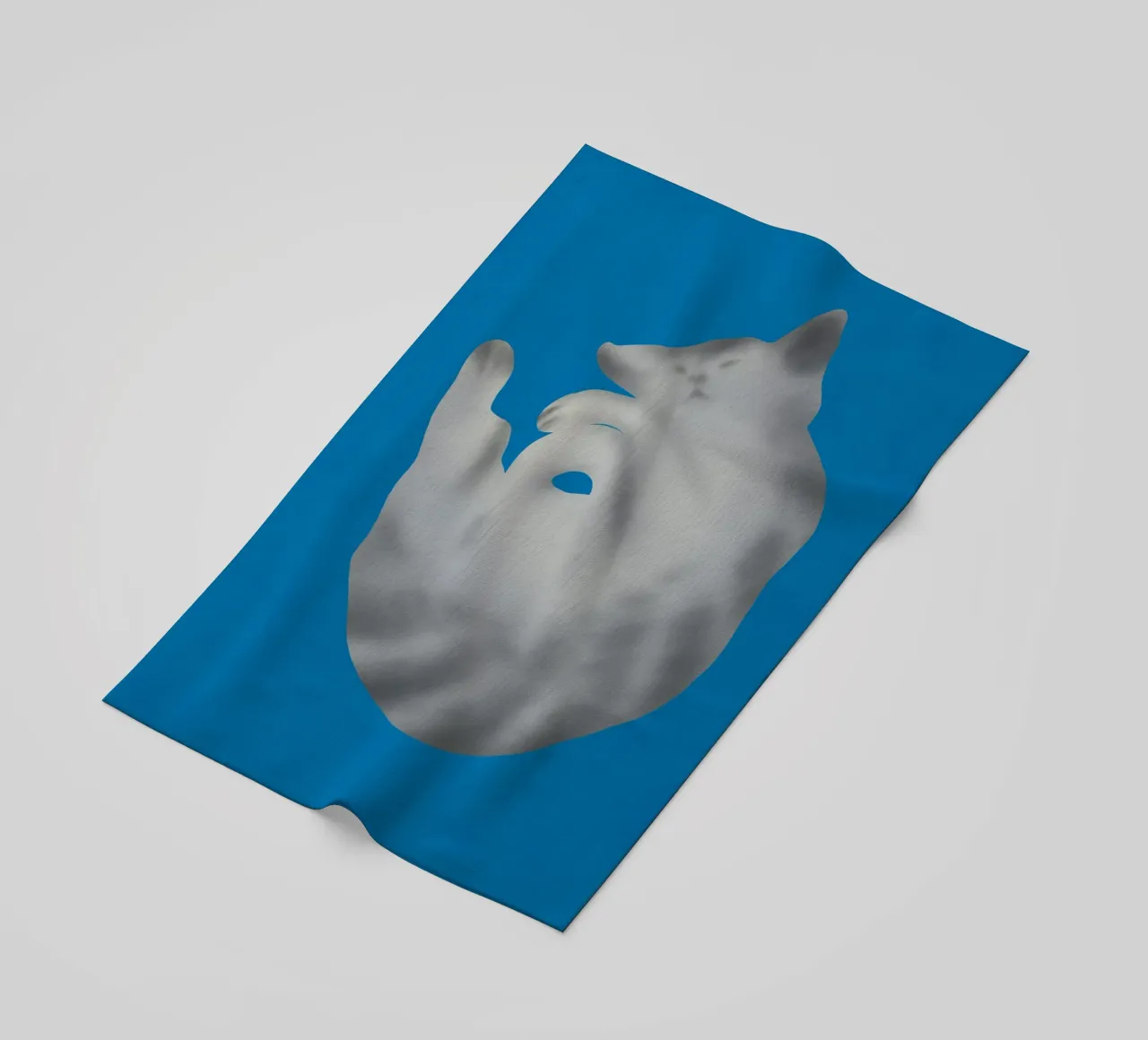 Ritratto di gatto in argento telo mare da Little Dean