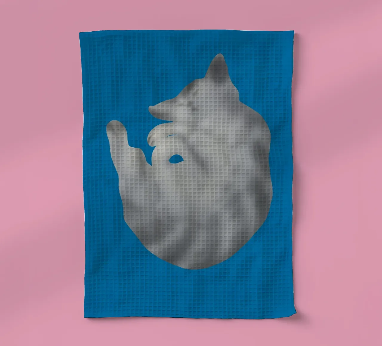 Ritratto di gatto in argento canovaccio da cucina da Little Dean