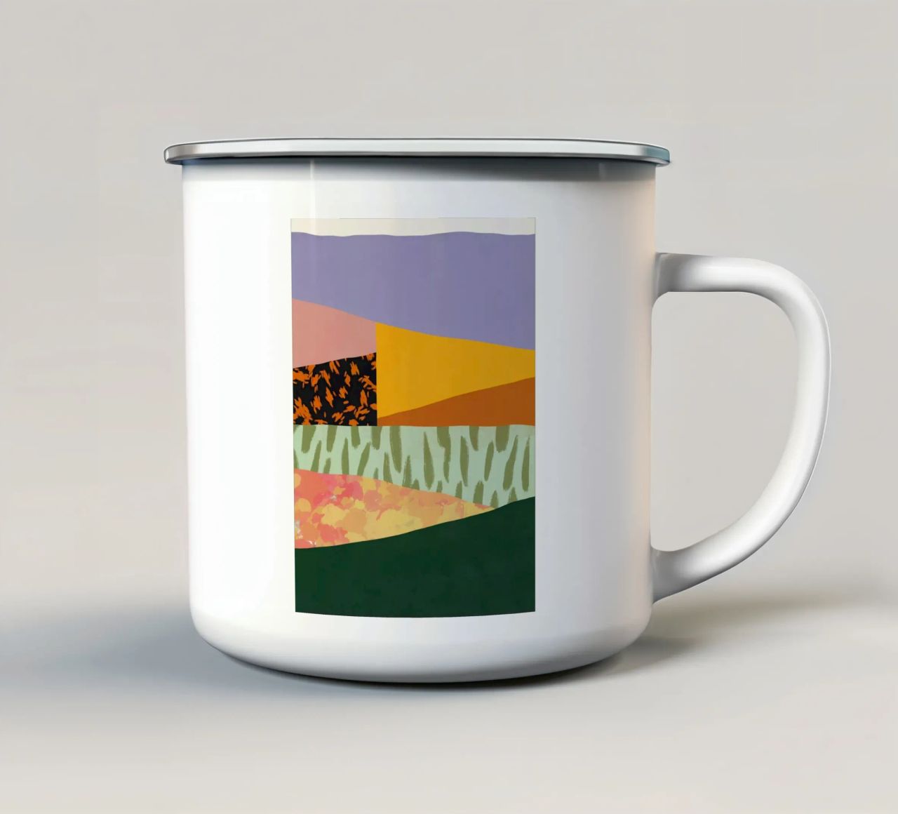 Collage minimalismo astratto tazza in smalto da Little Dean