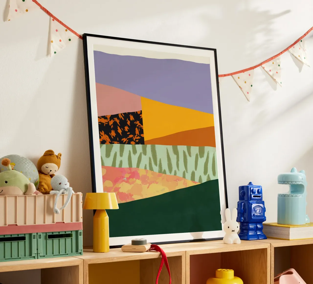 Collage abstract minimalisme poster van Little Dean
