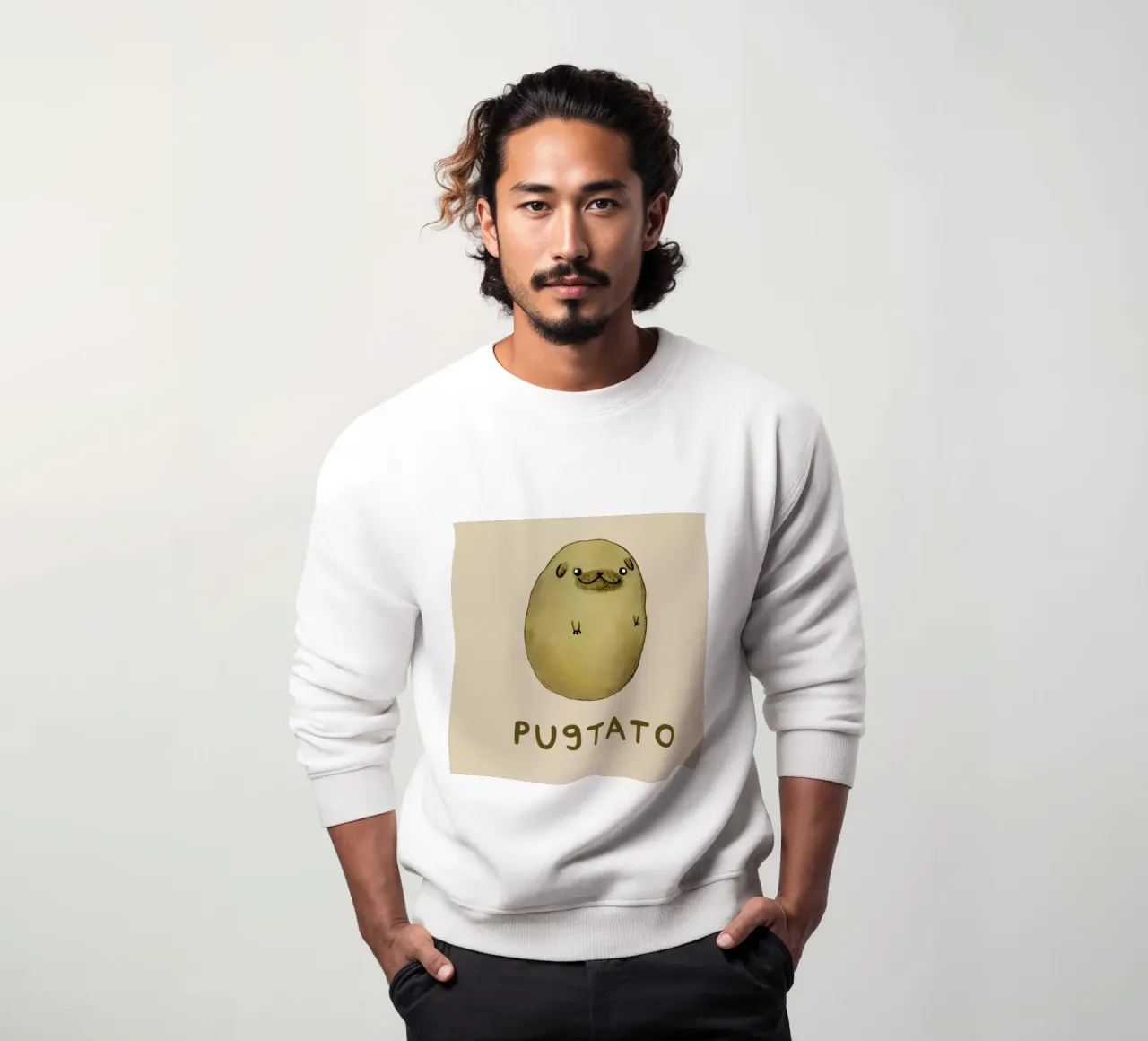Pugtato sweatshirt by Sophie Corrigan