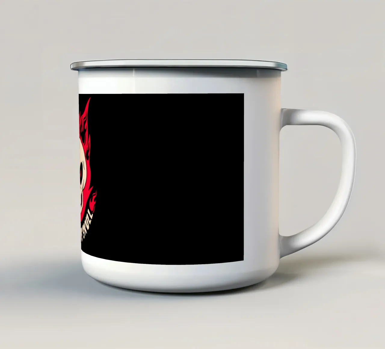 Teschio di fiamma tazza in smalto da Old Soul Born