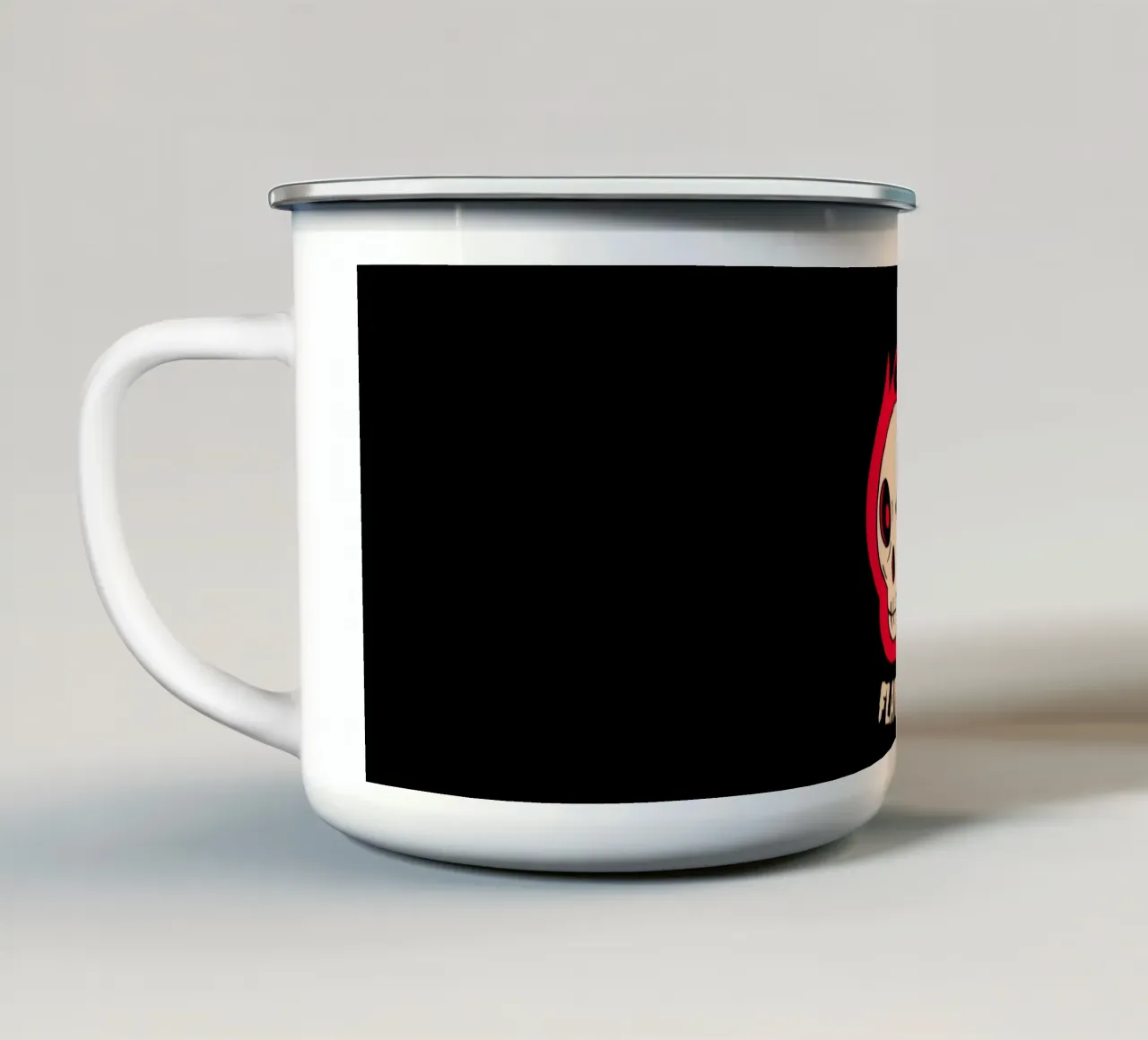 Teschio di fiamma tazza in smalto da Old Soul Born