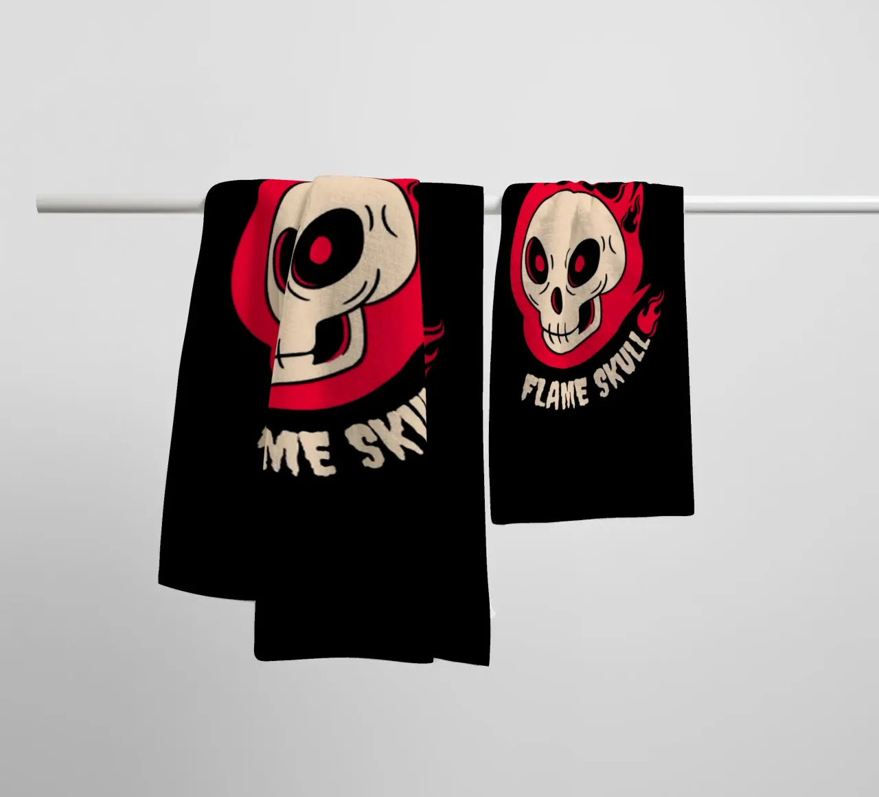 Crâne de flamme serviette de bain de Olivia Creator