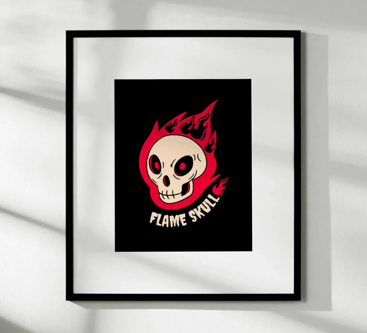 Teschio di fiamma poster con telaio in plastica da Olivia Creator