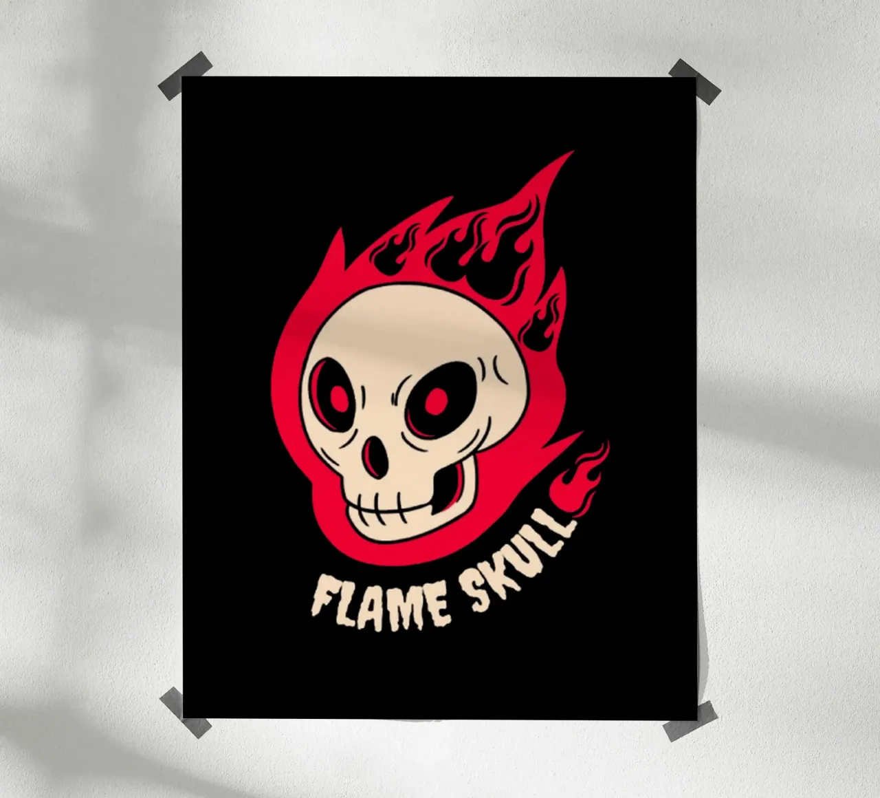 Teschio di fiamma poster con telaio in plastica da Olivia Creator