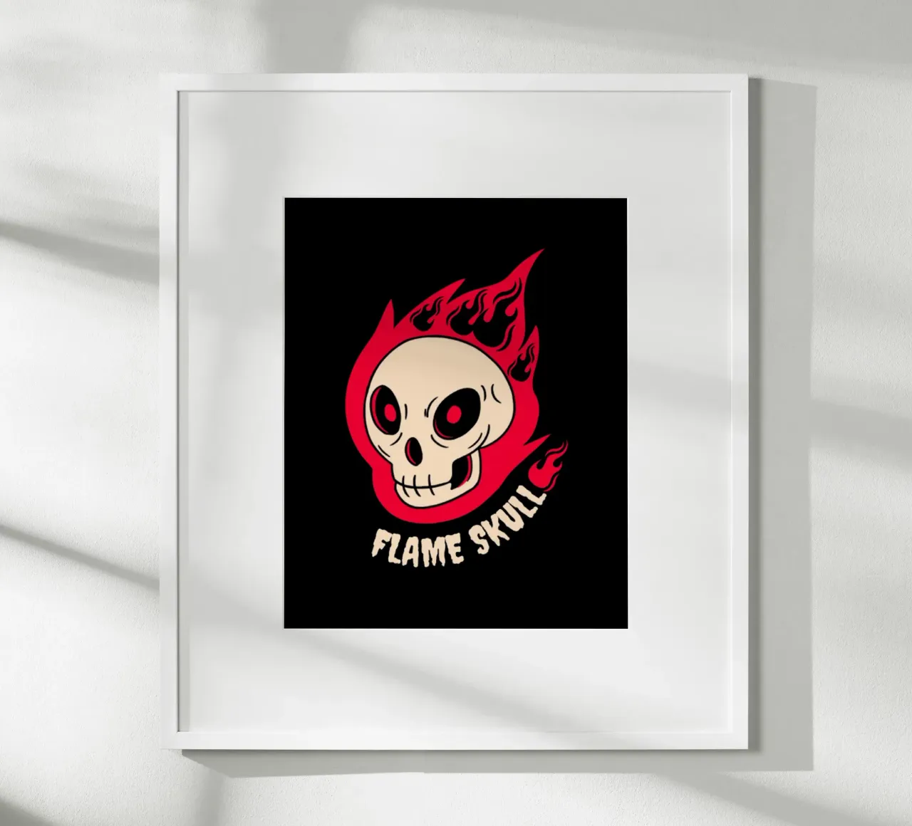 Teschio di fiamma poster con telaio in plastica da Olivia Creator